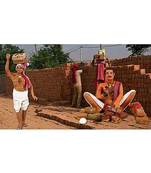Brick Maker Picture - Unframed Photo Print on Paper