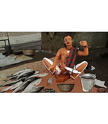 Fish Seller Photo - Unframed Photo Print on Paper