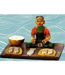 Woman Fish Seller Photo - Unframed Photo Print on Paper