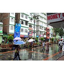M.G Road Market During Rain, Gangtok - East Sikkim, India
