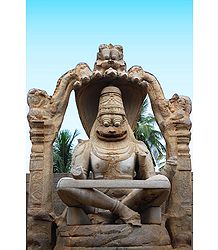 Statue of Narasimha Avatar (Incarnation of Vishnu), Hampi - Karnataka, india