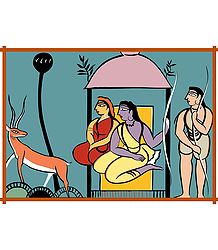 Ram, Lakshman, Sita - Photo Print of Jamini Roy Painting