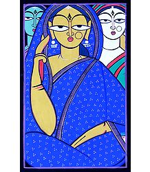 Three Women - Photo Print of Jamini Roy Painting