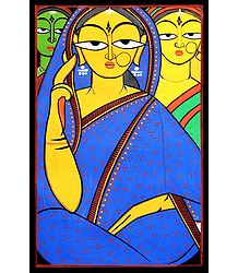 Three Women - Photo Print of Jamini Roy Painting