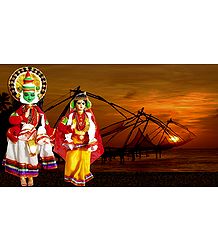 Kathakali Dancers - Unframed Photo Print on Paper 