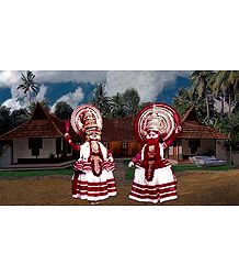 Kathakali Dancers - Bhima and Dushsasana