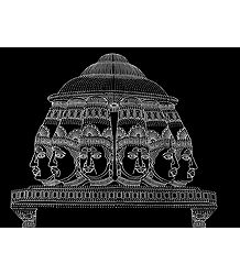 Faces of Shiva Made with Lamps