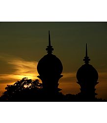 Minarets of Ibrahim Roza During Sunset - Bijapur, Karnataka, India