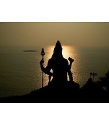 Sun Set Behind Lord Shiva in Murudeshwar, Karnataka