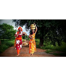 Snake Charmer Couple Photo - Unframed Photo Print on Paper
