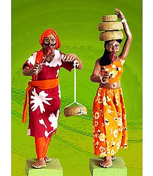Snake Charmer Couple Photo - Unframed Photo Print on Paper
