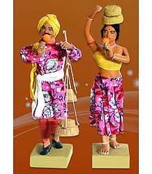 Snake Charmer Couple Photo - Unframed Photo Print on Paper