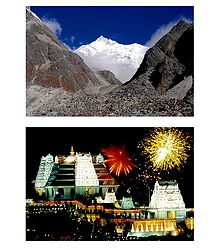 Majestic Himalayas and Isckon Temple, Bangaluru - Set of 2 Photo Prints
