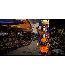 Vegetable Seller Photo - Unframed Photo Print on Paper