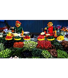 Vegetable Sellers Photo - Unframed Photo Print on Paper