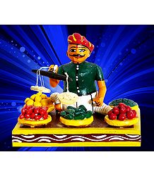 Vegetable Seller Photo - Unframed Photo Print on Paper