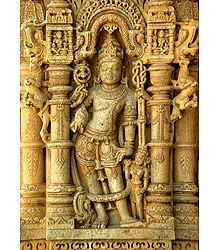 Vishnu - Temple Sculpture from Chittor, Rajasthan, India