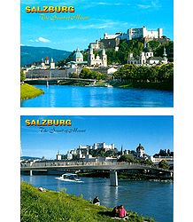 Salzburg City Views, Austria - Set of 2 Postcards