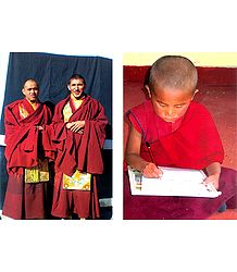 Buddhist Monks from Ladakh - Set of 2 Postcards