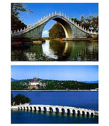 Jade Belt Bridge and the Seventeen Arch Bridge, China - Set of 2 Postcards