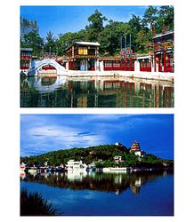 Suzhou Street, Rear Lake and the Summer Palace, China - Set of 2 Postcards