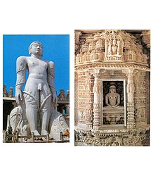 Lord Gomateshwara and Dilwara Temple - Set of 2 Postcards