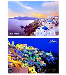 Santorini, Greece - Set of 2 Postcards