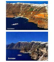 Santorini, Greece - Set of 2 Postcards