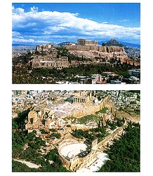 The Hill of Acropolis, Athens, Greece - Set of 2 Postcards