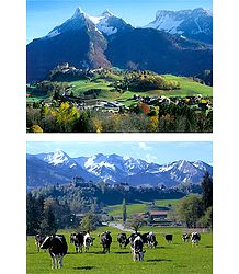 Gruyeres, Switzerland - Set of 2 Postcards