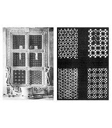 Jali Windows of Hatheesing Jain Temple, Ahmedabad - Set of 2 Postcards