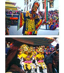 Chaams Festival at Spituk, Ladakh - Set of 2 Postcards