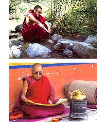 Buddhist Monks from Ladakh - Set of 2 Postcards