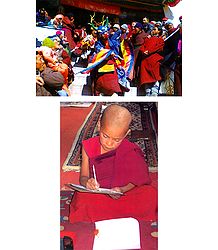 Chaams Festival at Spituk and Young Monk, Ladakh - Set of 2 Postcards