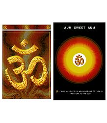 Hindu Symbol Om - Set of 2 Postcards