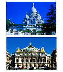 Sacre Coeur and Opera Garnier, Paris - Set of 2 Postcards