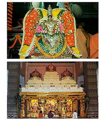 Goddess Radharani and Radha Krishna in Temple - Set of 2 Postcards
