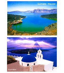Santorini, Greece - Set of 2 Postcards