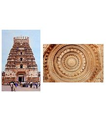 Sri Ranganatha Swamy Temple and Sculpture of Dilwara Temple, Mt. Abu - Set of 2 Postcards
