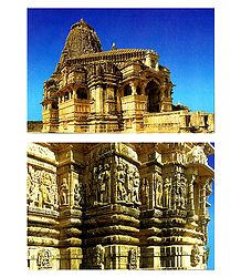 Kumbha Shyam Temple and Wall Friezes in Temple, Chittorgarh - Set of 2 Postcards