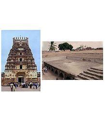 Sri Ranganatha Swamy Temple and Dunzeon, Srirangapatna  - Set of 2 Postcards