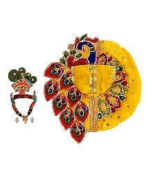 Yellow Dress and Accessories for 3.5 Inches Bal Gopal Idol
