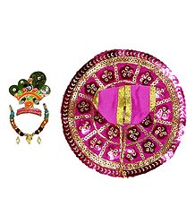 Magenta Dress and Accessories for 3 Inches Bal Gopal Idol