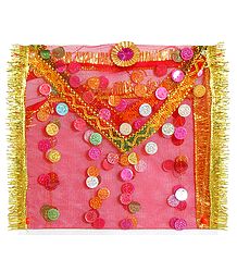 Red Net Chunni with Sequin for Matarani