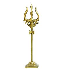 Shiva Brass Trident with Dambaru