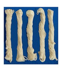 Set of 5 White Yagyopaveet - Hindu Sacred Thread