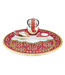 Marble Plate with Ganesha