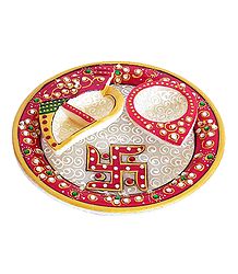 Marble Plate with Ritual Accessories