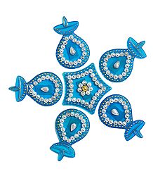 Blue Acrylic Sticker Rangoli