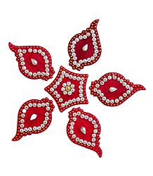 Red Acrylic Sticker Rangoli